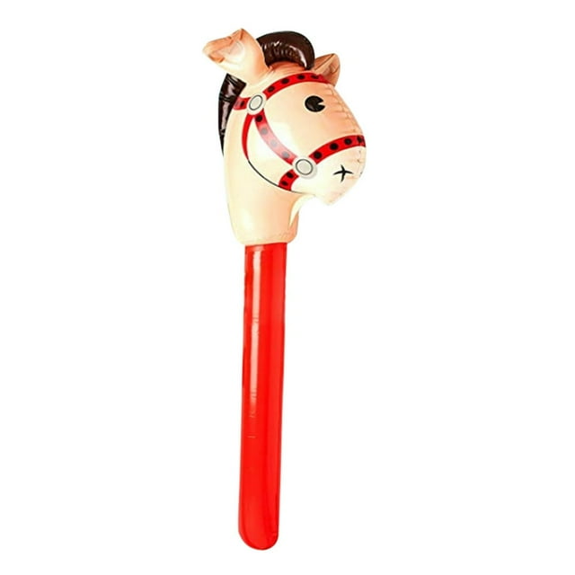 Jouet Animal à Chevaucher Gonflable en Forme de Bâton de Tête de Cheval pour Enfants, Jeu d'Équitation