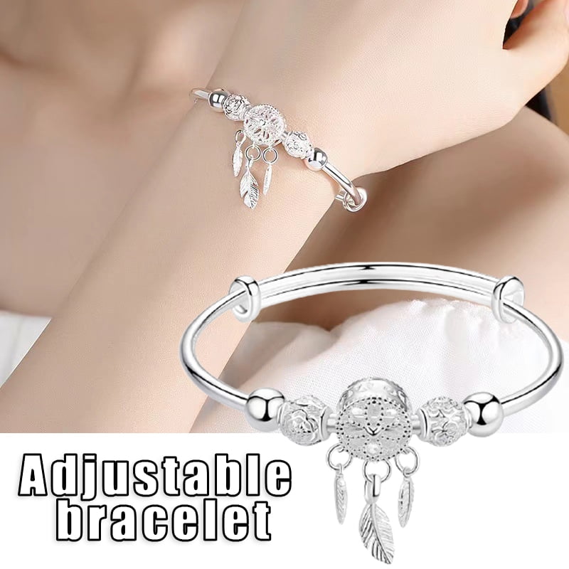 ONE A DAY Women Adjustable Bracelet 925 Silver with Crystals Ball Elegant Jewellery Gift
