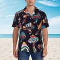 thumbnail image 4 of Bixox Men's Hawaiian Shirts Men's Colorful Mushrooms in Doodle Style Print Short-Sleeve Shirt-3X-Large, 4 of 8