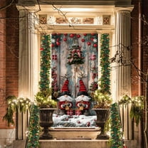 Christmas Santa Claus Door Cover Decoration, Delicate Bright Door Covers for Door and Wall Decorations Festival Party Decor 70.87×35.43Inch Multicolor