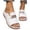 White, variant on Gpaecead Women Metal Chain Buckle Wedge Slippers Thick Sole Plus Size Spring Summer Commute Date Elegant Shoes,Beige