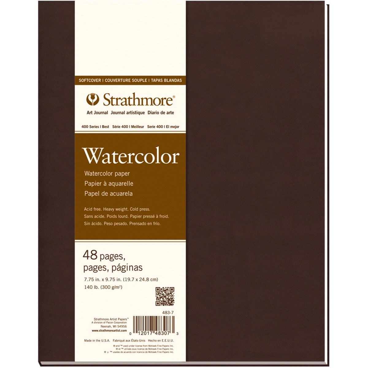 Strathmore Soft-Cover Watercolor Art Journal, 400 Series, 7.75in x 9.75in