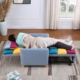 thumbnail image 2 of Onbeam Modern Teddy Fabric Backrest Easy Assembly Sleeper Sofa with Extra Pillow, Multicolor, 2 of 6