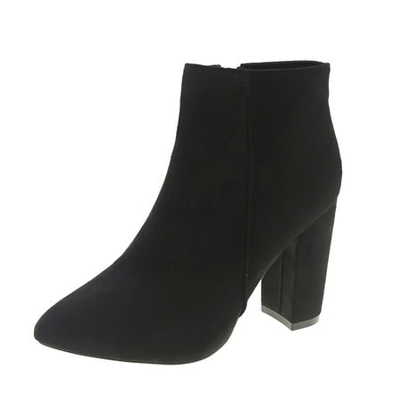 

ZHAGHMIN Black Boots For Women Knee High Fashion Short Boots Women S Thick Heels Fashion Boots Short Slender Boots Fashion Pointed Suede Women S Snow Boots Embroide Boots Women Leopard Booties Women