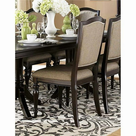 Home Elegance  41.5 x 25.75 x 20.5 in. Marston Side Chair - Dark Cherry - Set of 2