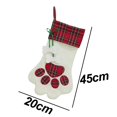 thumbnail image 2 of Pink Colgador de medias navideñas para gatos, bolsa de medias con pata de gato grande de arpillera personalizada, accesorios de regalo para mascotas para fiestas navideñas, 2 of 4