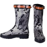 Women’s Forever Young Mid-Calf Rain Boots – Waterproof Rubber Boots with Adjustable Side Buckle – Durable Non-Slip Sole for Wet Weather, Gardening, Outdoor Work, and Everyday Wear