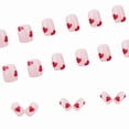 thumbnail image 4 of 24Pcs Short Round Press On Nails, Red Heart and White Polka Dot Full Cover Glossy Acrylic Fake Nails Reusable Glue On False Nail Tips for Valentine’s Day Daily Romantic Women Nail Art Decoration, 4 of 5