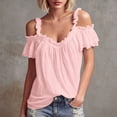 thumbnail image 2 of WEIWEN T Shirts for Women Plus Size Graphic Tee Dressy Casual Cotton Linen Top Loose Fit V Neck Short Sleeve Summer Blouse RD2, S, 2 of 4