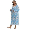 thumbnail image 6 of Womens Plus Size Nightgowns Long Sleeve Pajamas Sleepdress, Floral Casual Nightshirt Lace Collar Loungewear Vintage Sleepwear, Comfy Pj Sleepshirt Nightdress for Women,XL-4XL, 6 of 6