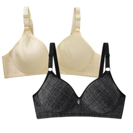 

4-pack 2PC Women Sexy Large Size Simple Lattice Adjustable Shoulder Strap Underwire Underwear Bra sticky bras for women