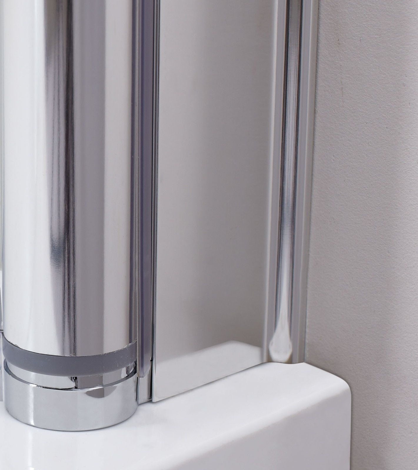 Sunny Shower Semi-Frameless Pivot Swing Shower Door One Panel Glass in Chrome