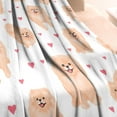 thumbnail image 3 of Pomeranian Dogs with Hearts Blanket,Comfortable Soft Flannel Throw Blanket,All Season,Warm Lightweight Blankets for Sofa Bed Couch Living Room Chair,60"x80"(150x200cm), 3 of 4