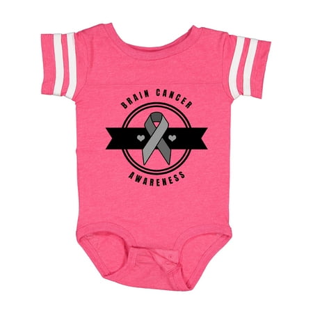 

Inktastic Brain Cancer Awareness with Grey Ribbon and Hearts Gift Baby Boy or Baby Girl Bodysuit