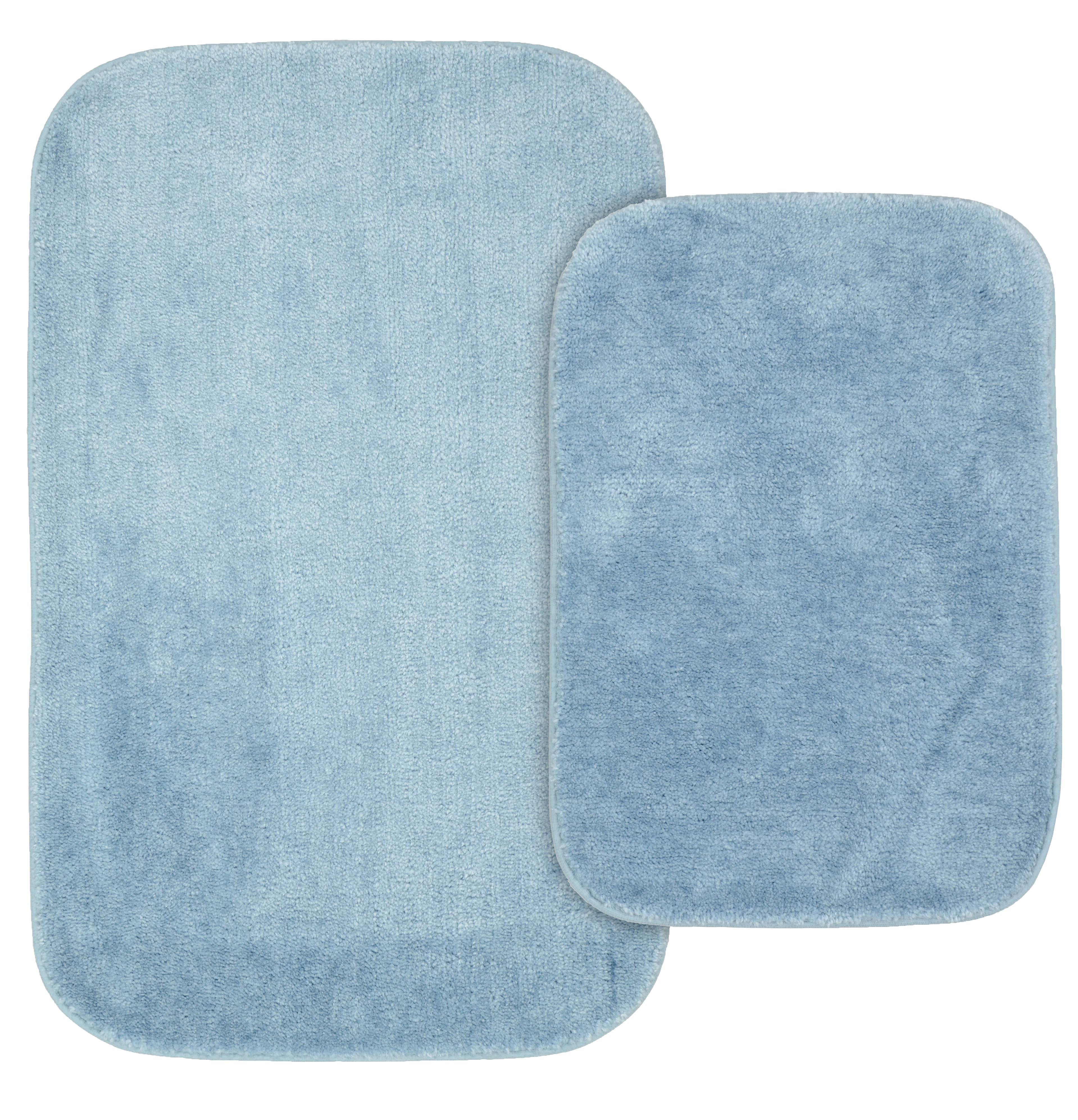 2 Piece Traditional Soft and Plush Nylon Washable Bathroom Rug Set