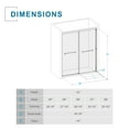 thumbnail image 3 of Goodyo 60 in x 72 in Double Sliding Shower Door, Matte Black Aluminum Frame, 1/4" Thick Clear Tempered Glass Shower Enclosure, 3 of 9
