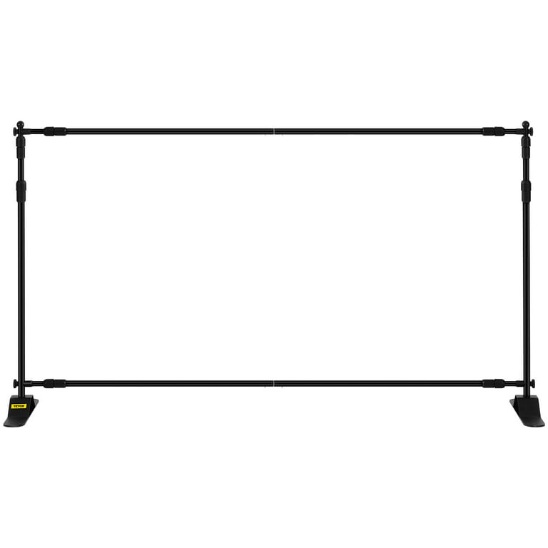 VEVORbrand 8 X 8 ft Banner Stand Adjustable Height and Width Display  Backdrop Lightweight Portable Trade Show Wall for Photography 