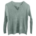 thumbnail image 4 of MIASHUI Women's Round Neck Slim Fit Knit Cardigan, Soft Solid Color Long Sleeve Comfortable Sweater for Women Green,XXL, 4 of 4