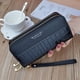 thumbnail image 1 of Cartera para mujer con cremallera doble larga y diseño de cocodrilo para teléfono móvil de gran capacidad, 1 of 5