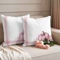 thumbnail image 2 of Pink Pumpkin Outdoor Waterproof Pillow Covers, Thanksgiving Fallen Leaves Autumn Stripe Decorative Square Throw Pillowcase Sofa Cushion Sham for Patio/Couch/Chair, 24"x24" 2 Pack, 2 of 8