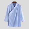 thumbnail image 2 of Mens Long Sleeve Japanese Style Yukata Shirts Casual Formal Party Tops, 2 of 10