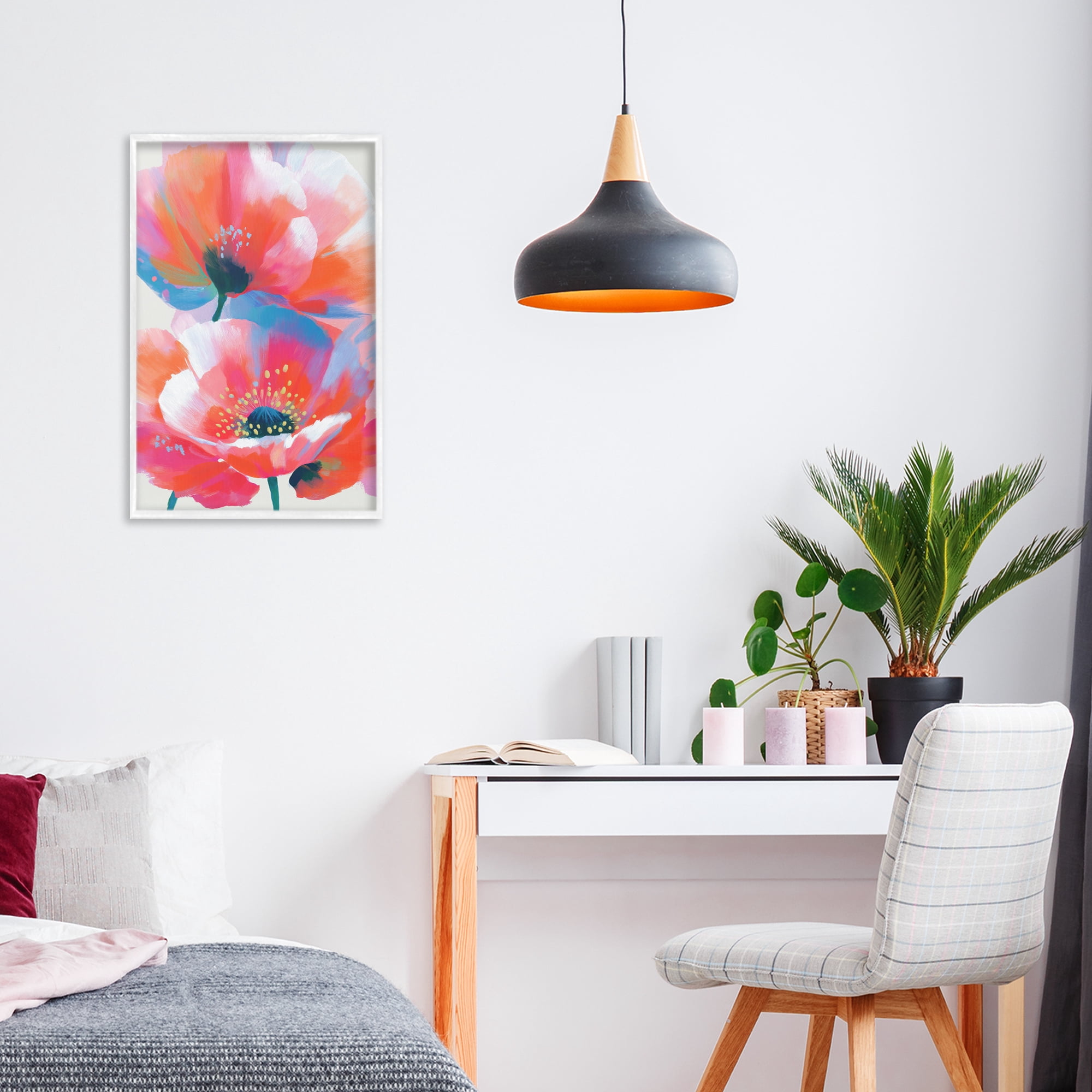 Stupell Industries Poppies in Soft Light White Framed Giclee Art, design by Chromatic Storm Studio