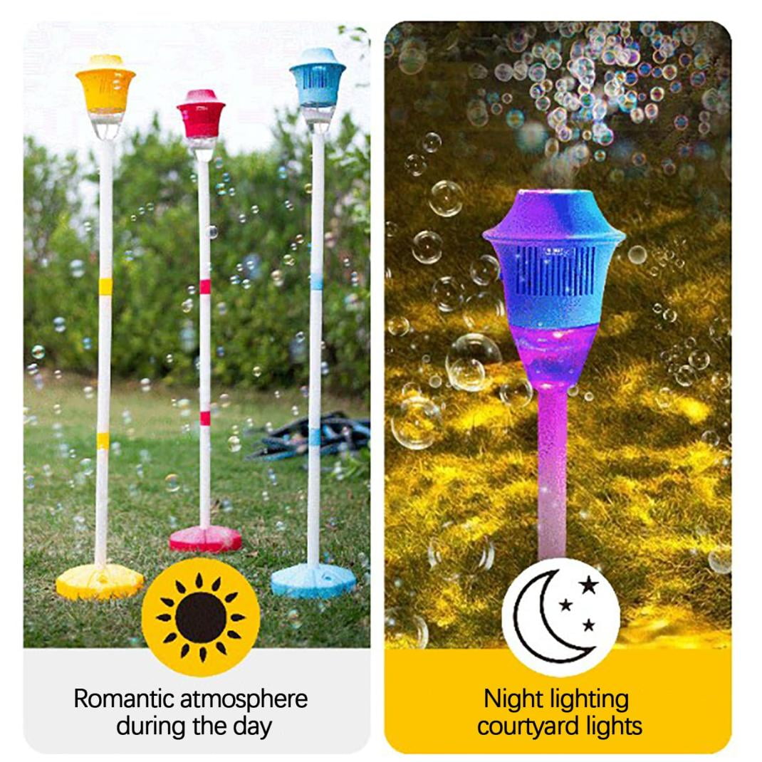 2PCS Bubble Torch Garden Lamp, Bubble Machine,Bubble Maker Stand, 47 Inches Standing Automatic Bubble Maker With Lights, Indoor Outdoor Bubble Blower Battery Operated For Party