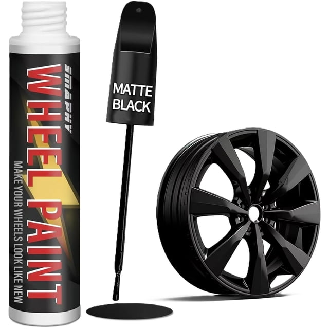 Pintura de retoque para llantas SMAPHY negro mate, marcador para ruedas