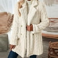 thumbnail image 5 of Wensltd White Long Sleeve Hoodless Casual Outwear Lapel Neck Long Warm Coat, 5 of 8