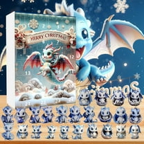 Tupukom Christmas Advent Calendar Christmas Gifts for Boys Girls,24 Days Xmas Countdown Calendar with 24Pcs Dragon Acrylic Pendant,Birthday Christmas Gifts for Kids 2 to 12 Years Old