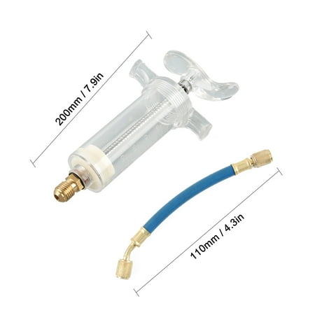 

Air Conditioner Oil Inject Tool Quick Coupler Hand Turn Screw-in Injection Device 14in Coolant Filling Tube