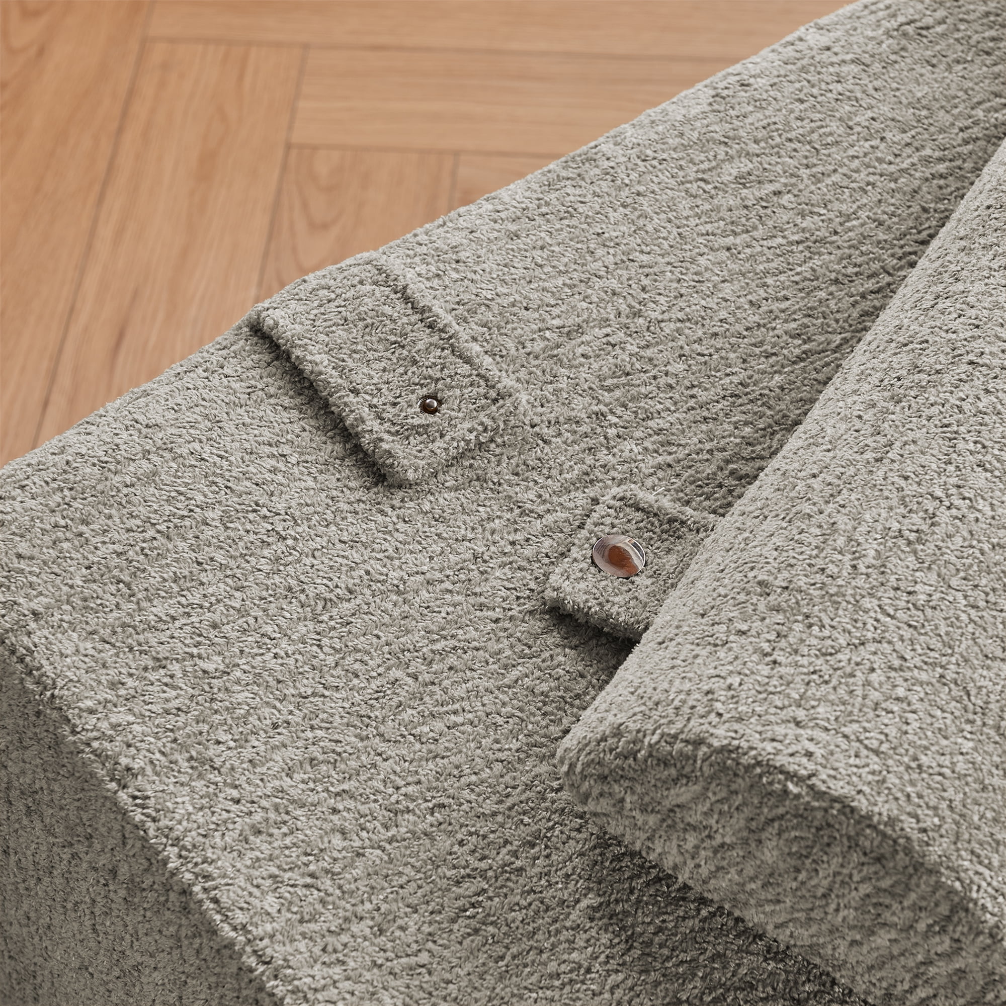 Foldable Tatami Lounger Sofa Bed, High-Density Sponge, Velvet Upholstery, Gray, 80.31 Inch Length, Portable Design, No Assembly Required for Living Room Bedroom Balcony Office