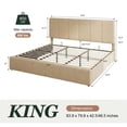 thumbnail image 6 of Amolife King Size Lift Up Storage Bed Frame, Velvet Upholstered Platform Bed with Adjustable Headboard, No Box Spring Needed, Beige, 6 of 12