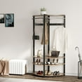 thumbnail image 5 of Luku Freestanding Corner Coat Rack with Shelves and Bench for Entryway, 5 of 5