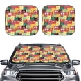 thumbnail image 2 of Daiia Cute Cartoon Cat 2PCS Car Windshield Sun Shade, Foldable Sun Shield for Car Front Window, Auto Sun Blocker Visor Protector Universal for Truck SUV Pickup-Small, 2 of 7