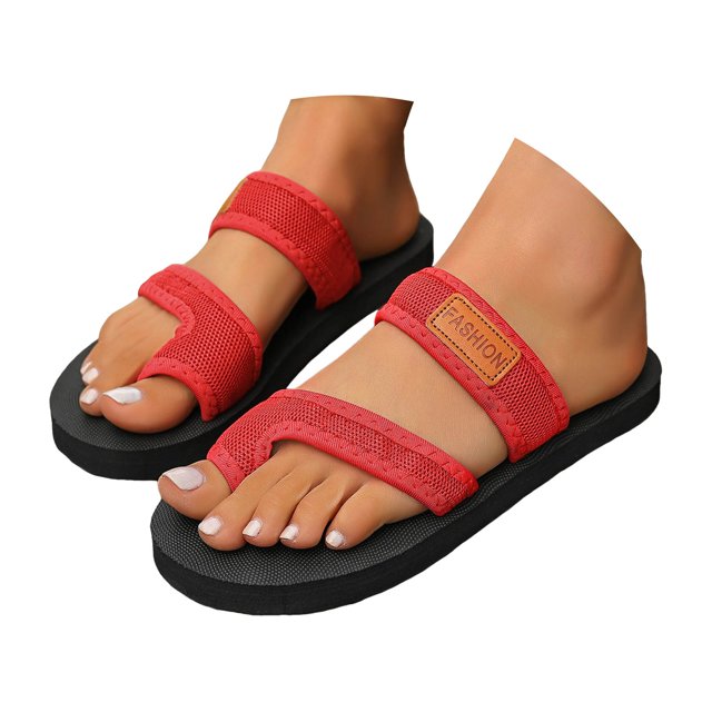 IUJSOY Womens Flip Flops Clip Toe Ring Flat Sandals Comfortble Yoga Mat Mesh Beach Slippers Slides