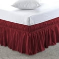 thumbnail image 2 of Hotel Quality Dust Ruffle Bedskirt, Wrap Around Bedskirt with 12 Inch Tailored Drop, 100% Microfiber, Bedskirt for Adjustable Beds, Easy to fit & Soft-Burgundy Solid, Queen Size, 2 of 6