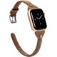 thumbnail image 1 of Scrub Cuero marrón oscuro compatible con Apple Watch Correa de cuero fina 42 mm/44 mm/45 mm para iWatch SE Mujer Hombre Elegante correa estrecha Remache simple (cierre plateado) Serie 6 5 4 3 2 1 ER, 1 of 6