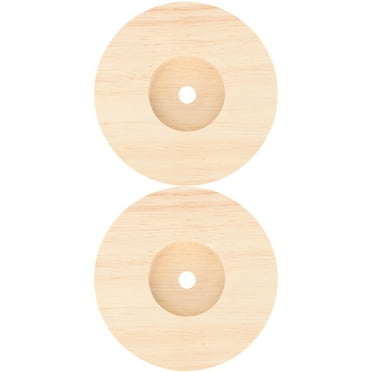 2 Pcs Lighting Base Display Glass Wooden Round Table Lamp Night Bases Floor Lamps LED for