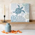 thumbnail image 3 of Ships Next Day Canvas Wall Art 10"x10", Blue Turtle Coastal Wood Framed Canvas Print Painting, Summer Beach Nautical Coral Ready to Hang Small Picture Wall Decor for Home Kitchen Nursery Office, 3 of 9