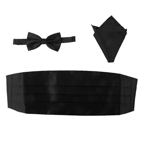 George Men's Classic Solid Black Bow Tie