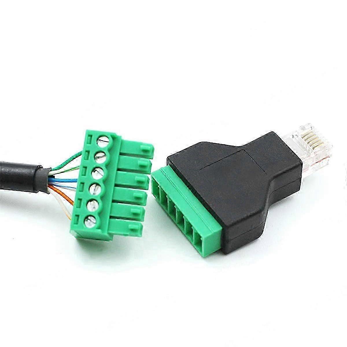 5 Pcs RJ12 Male To 6 Pins Screw Terminal Block Adapter For Cat3 Handset Cable Extension, RJ12 6P6C M