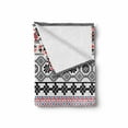 thumbnail image 2 of Vintage Soft Flannel Fleece Throw Blanket, Style Pattern with Abstract Mayan Folk Image, Cozy Plush for Indoor and Outdoor Use, 70" x 90", Red Black, by Ambesonne, 2 of 6