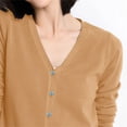 thumbnail image 5 of eileial Women Lightweight Summer Cardigans Open Front Casual Solid Color Long Sleeve Knit Sweater Cover Up with Pockets,Khaki L, 5 of 5