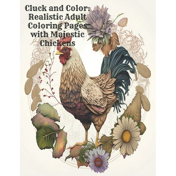 Cluck and Color: Realistic Adult Coloring Pages with Majestic Chickens (Paperback)