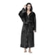thumbnail image 2 of Albornoz de talla grande para hombre, liso, cálido, de invierno, largo con capucha, bata de noche, ropa de dormir, 2 of 2