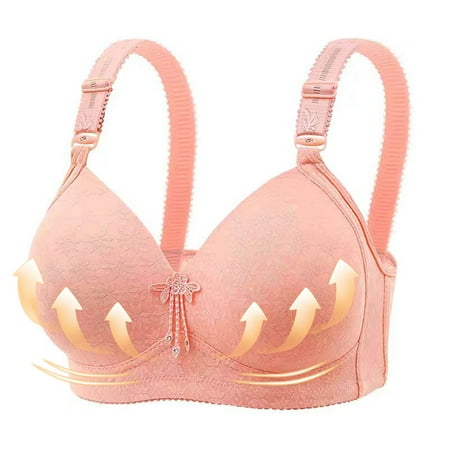 Crunowin Women s Push up Bras Plus Size Underwire  Full Coverage Support Daily Bra Watermelon Red M