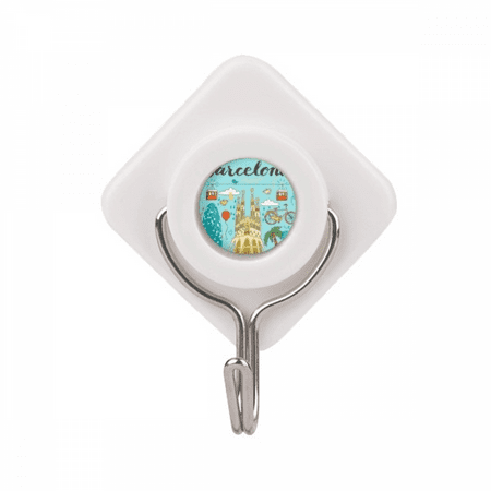 

Barcelona Spanish Sagrada Falia Adhesive Wall Hooks Hanging Self Sticky