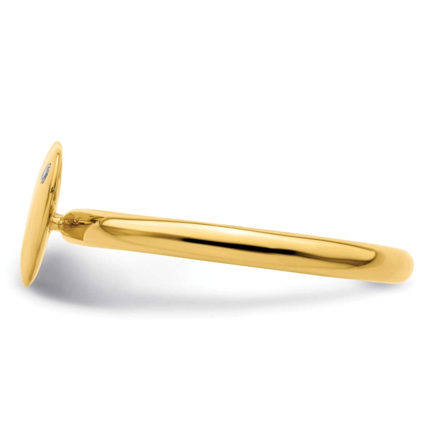 Sterling Silver Gold-plated Heart Diamond Ring