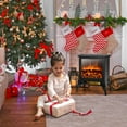 thumbnail image 2 of Electric Fireplace Heater Freestanding, 1400W Compact Fireplace Stove w/ Realistic Flame Effect & Adjustable Temperature, Portable Indoor Space Heater w/ Overheat Protection for Home Office, 2 of 10